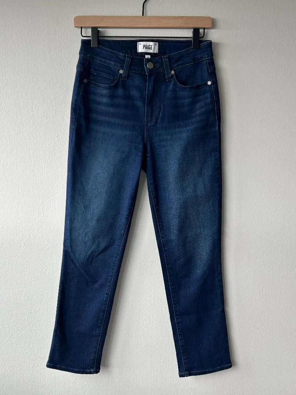 PAIGE Hoxton Slim Cropped Jeans Women 26 Dark Wash High Rise Stretch Denim
